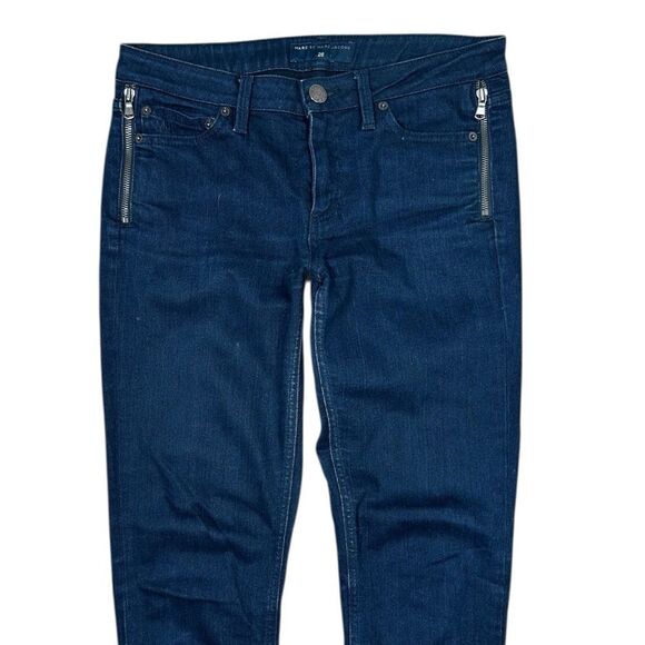 Marc Jacobs Dark Carbon Low Rise Skinny Zipper Detail Denim Jeans - Picture 6 of 11